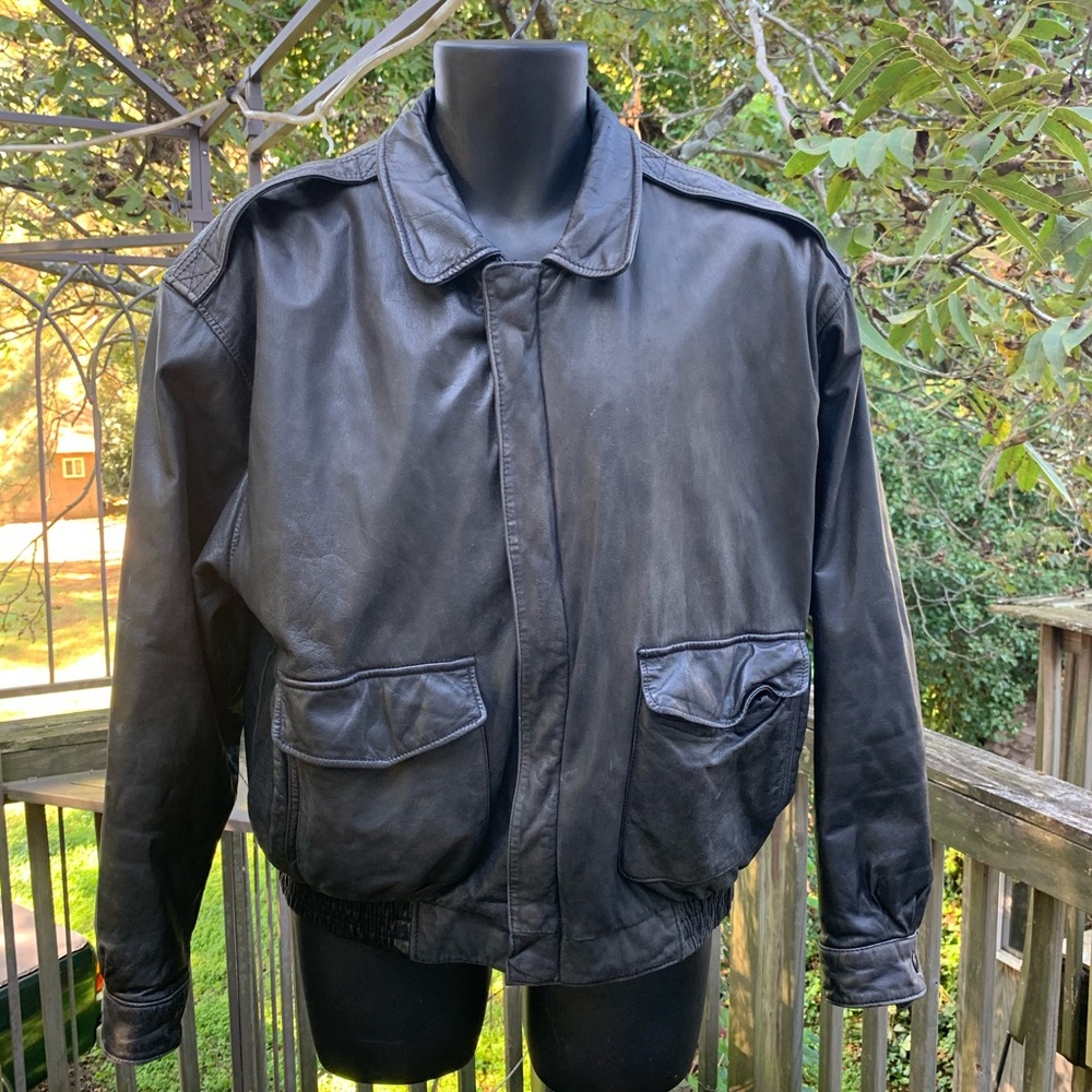 Sea Dream leather black motorcycle jacket Men’s L
